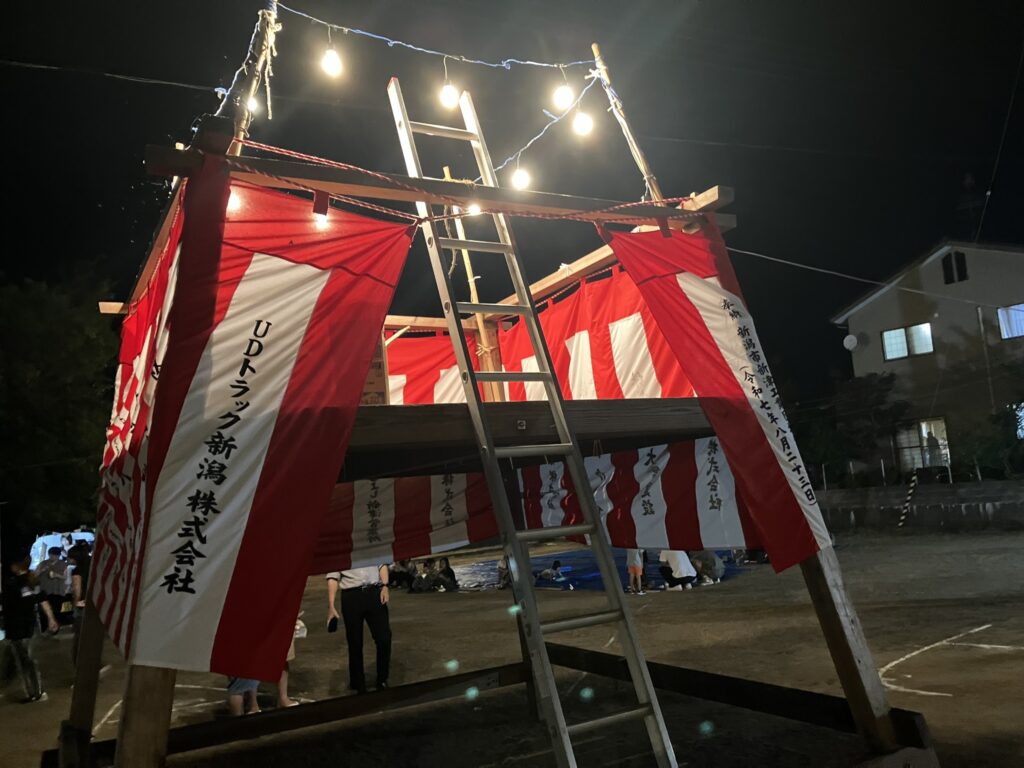 企業名入りの櫓用紅白幕⑤